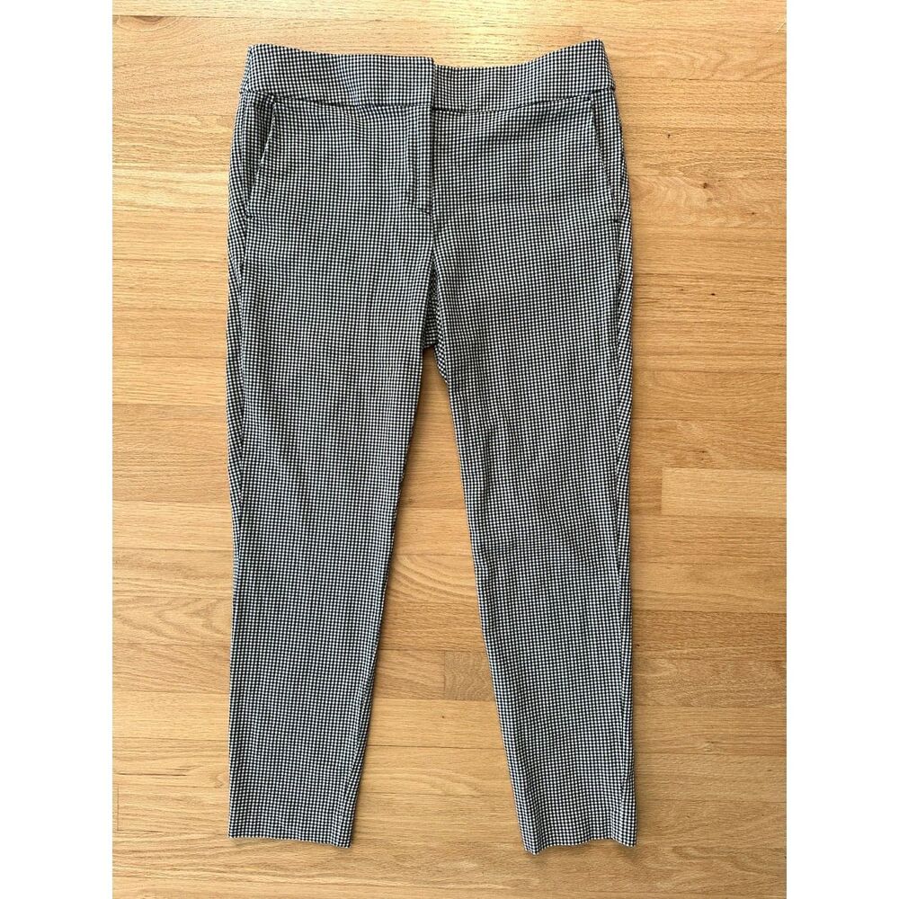 LOFT Black and White Micro Houndstooth Slim Ankle Pants size 8 Office Wear